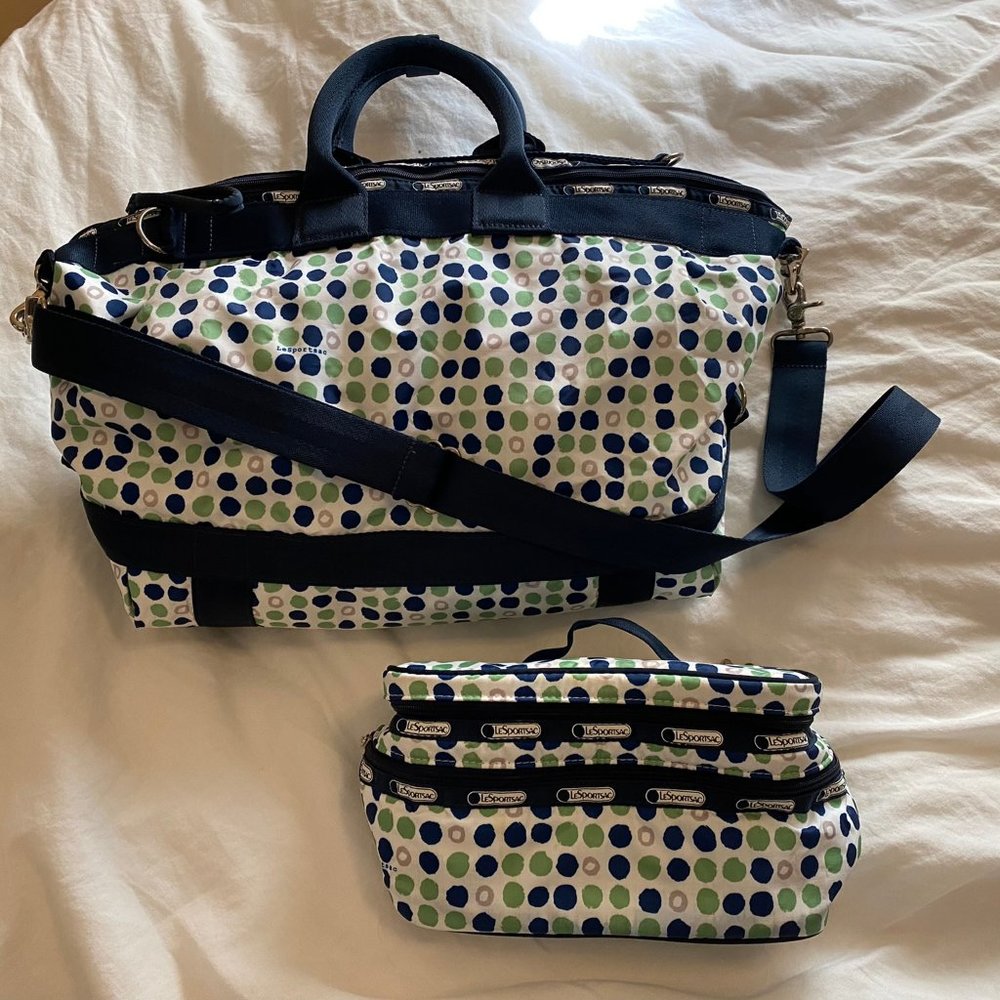 LeSportsac weekend/overnight bag + toiletry case